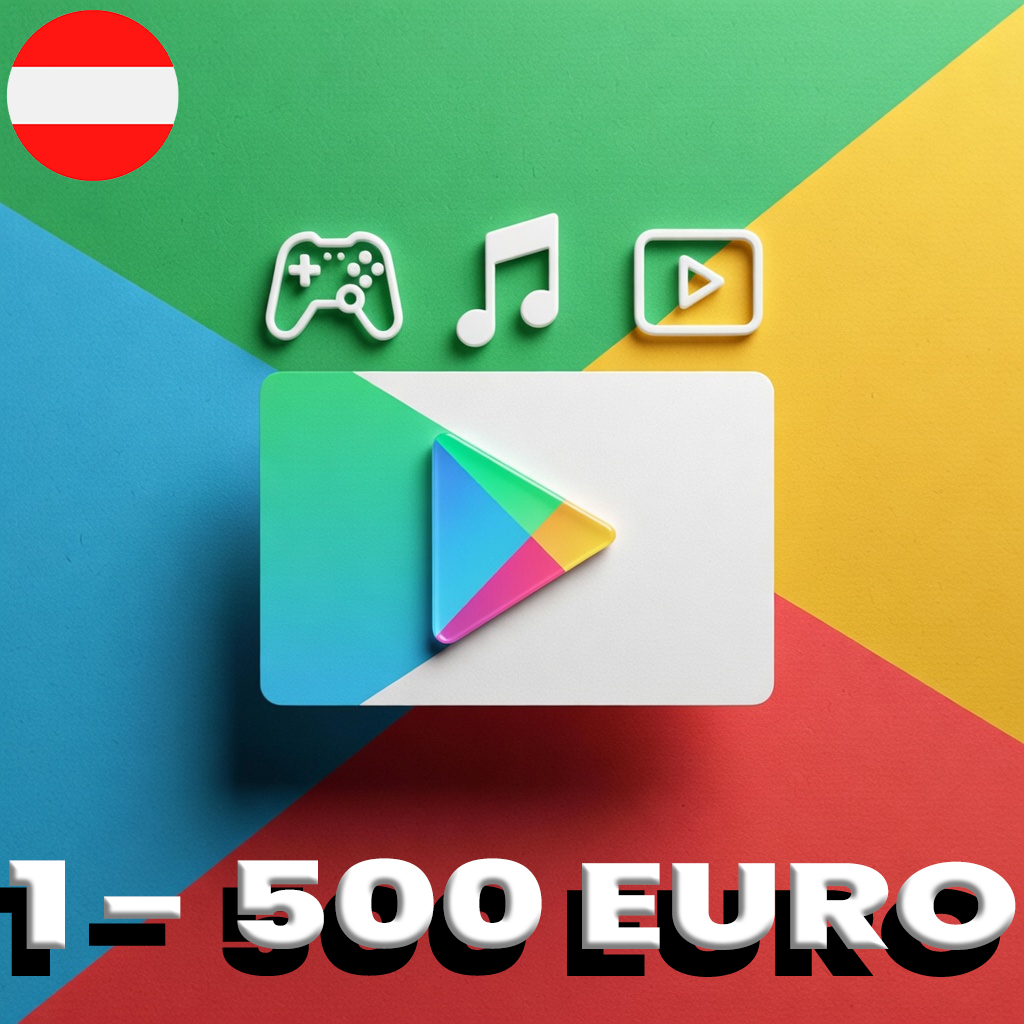 Google Play Hediye Kartı Avusturya 1 - 500 Euro