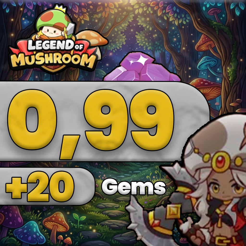 Legend of Mushroom 0.99 Gems + 20 Elmas