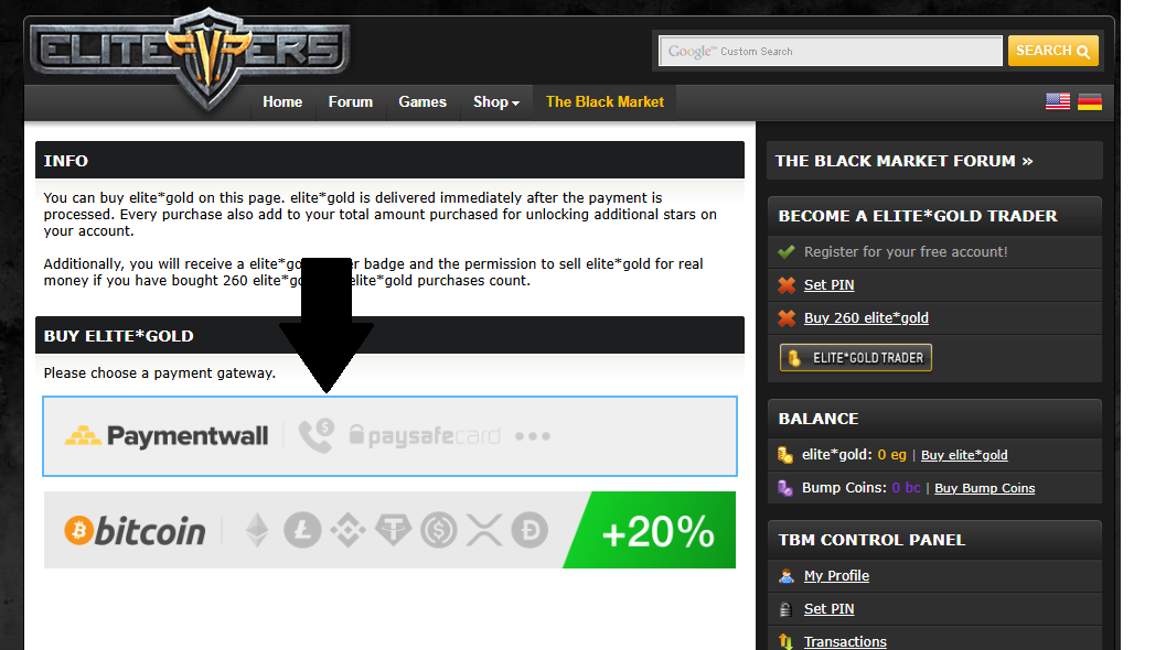 Elitepvpers Paymentwall Se&ccedil;imi
