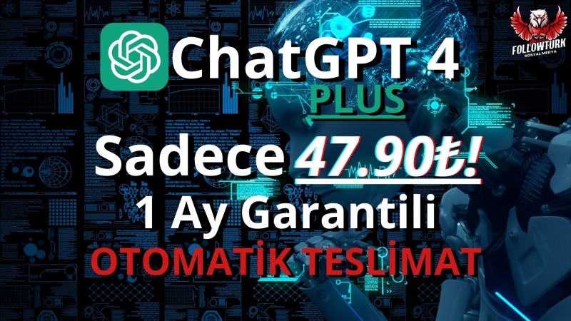 ChatGPT Plus + 1 AY GARANTİ + OTO TESLİM